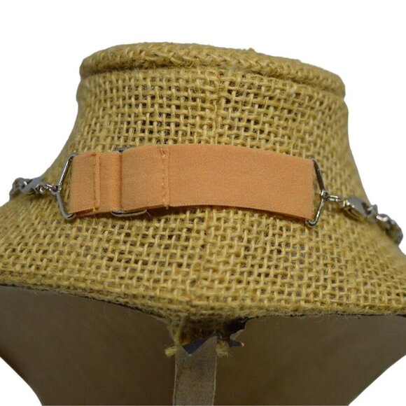 Turquoise Blue Silver Beaded Princess Length Necklace Lobster Claw with Extender - Picture 3 of 7